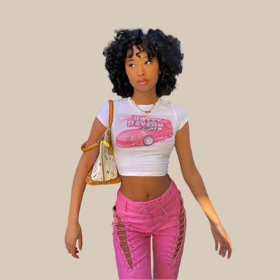 Strakke Crop Top met Print