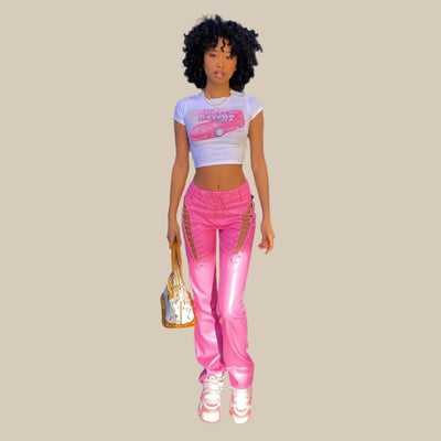 Strakke Crop Top met Print