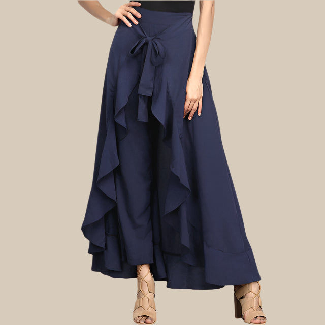 Damesbroek Casual Ruffle Trekkoord Broek