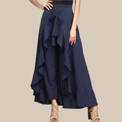 Damesbroek Casual Ruffle Trekkoord Broek