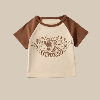 Dames T-shirt met korte mouwen en bedrukte letters