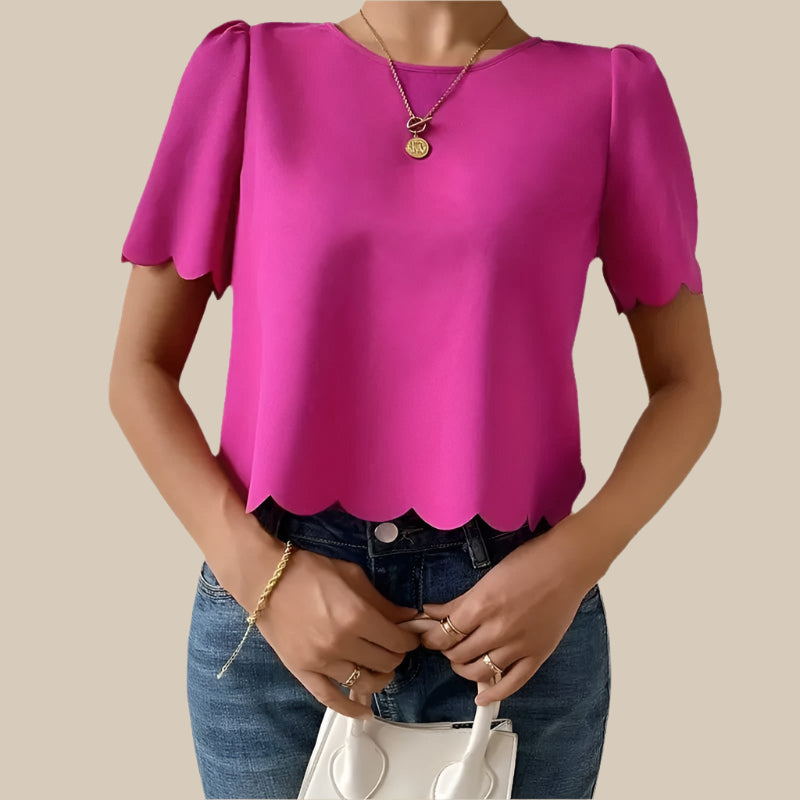 Dames effenkleurige crop top