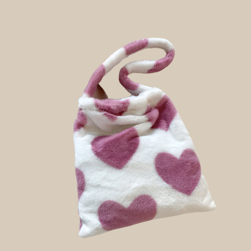 Pluche Hartvormige Schoudertas Dames