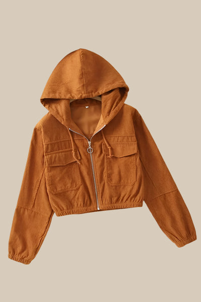 High-Waist Cropped Zip Jacket