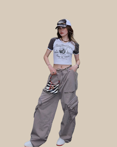 Colorblock Slim Fit Crop Top