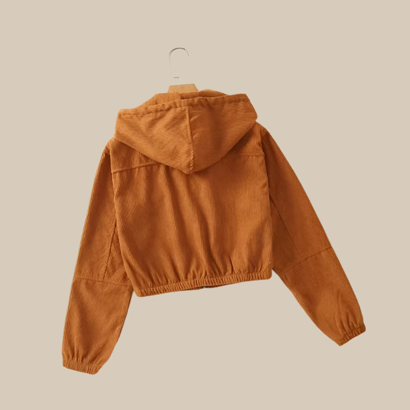 High-Waist Cropped Zip Jacket