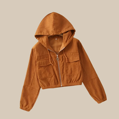High-Waist Cropped Zip Jacket
