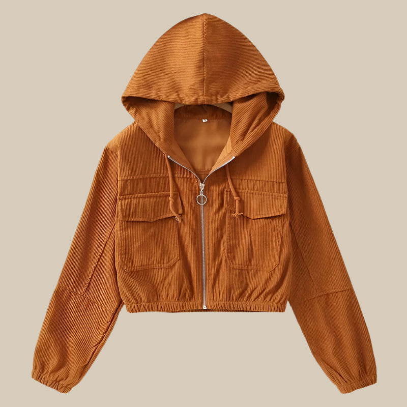 High-Waist Cropped Zip Jacket