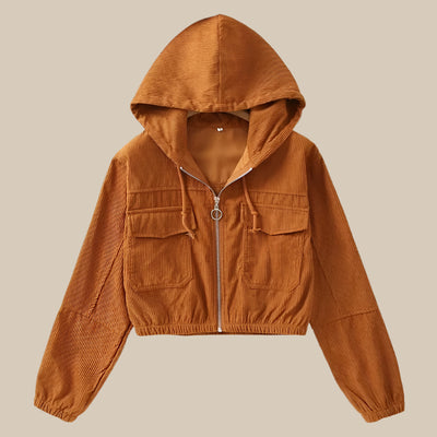 High-Waist Cropped Zip Jacket
