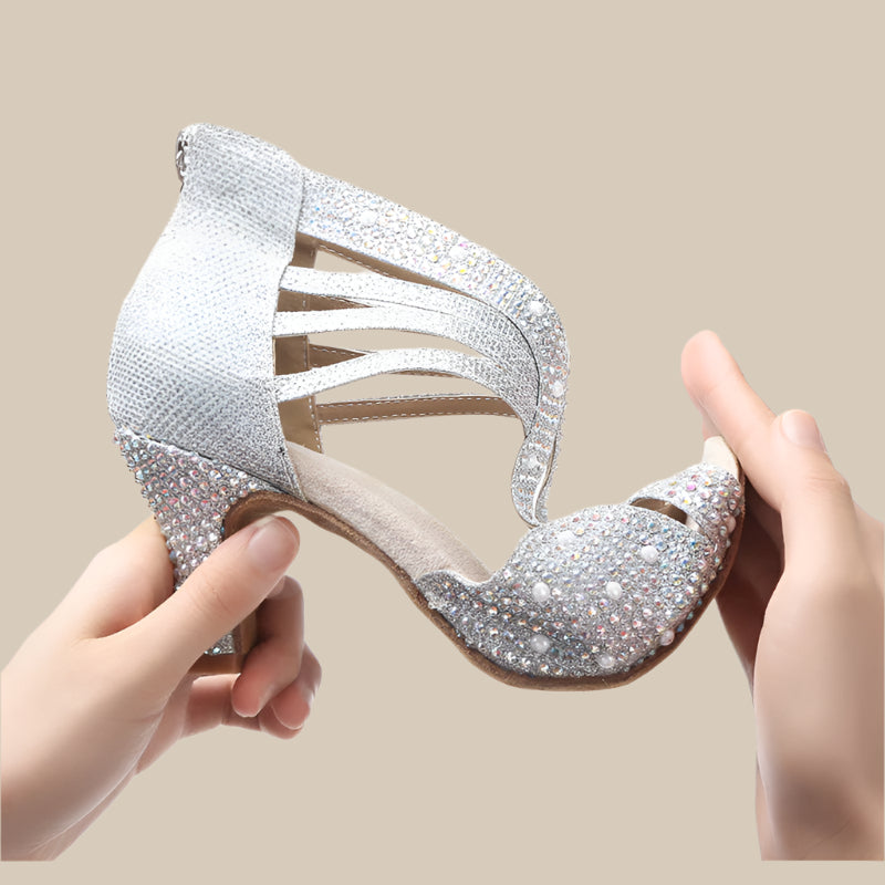 Dames Dansschoenen Met Diamantglans