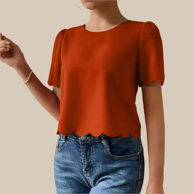 Dames effenkleurige crop top